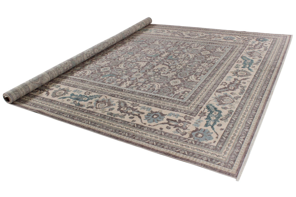 10x13 Purple and Ivory Turkish Traditional Rug