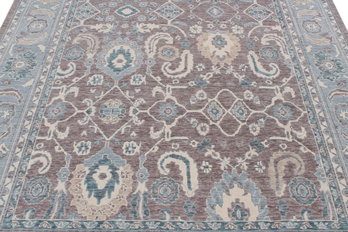 7x10 Purple and Blue Turkish Traditional Rug