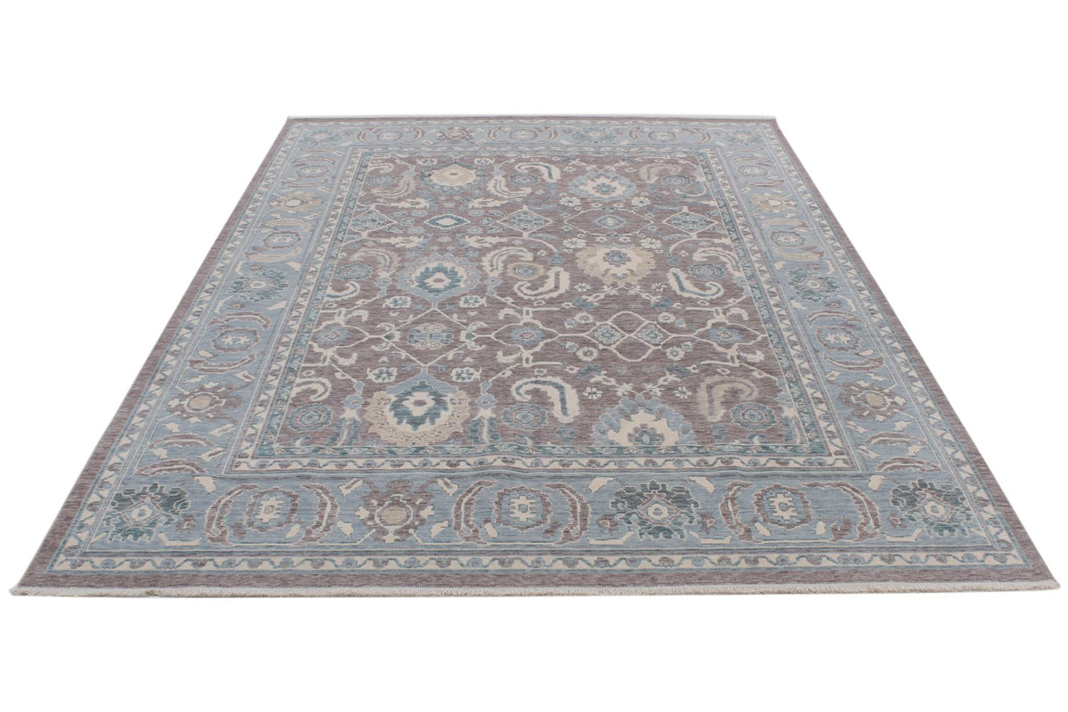 7x10 Purple and Blue Turkish Traditional Rug