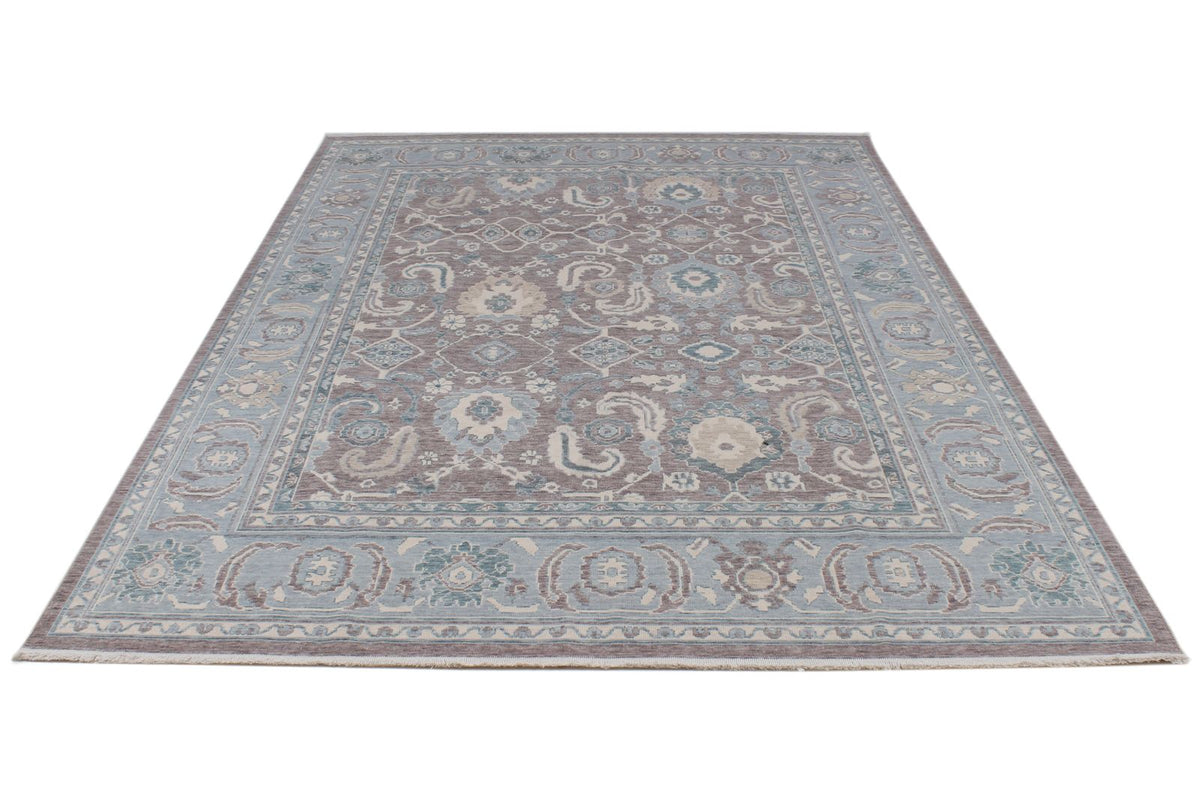 7x10 Purple and Blue Turkish Traditional Rug