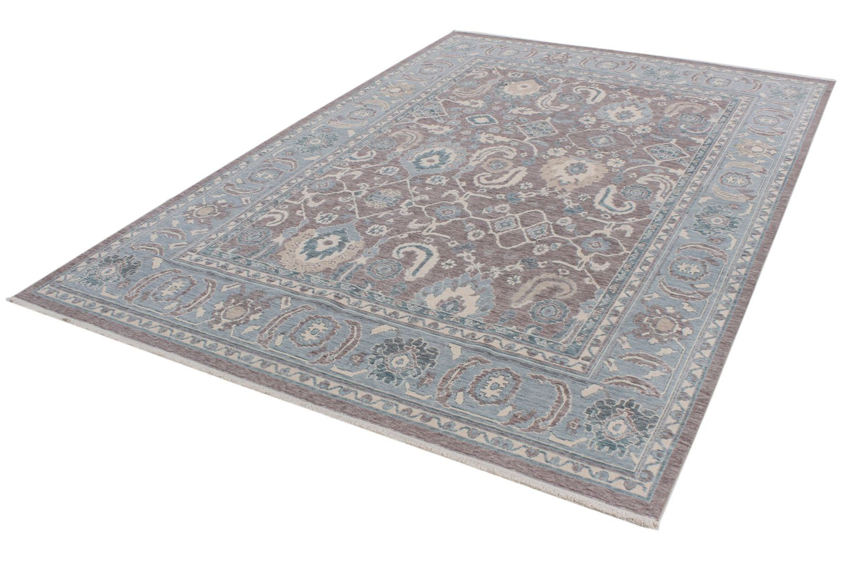 7x10 Purple and Blue Turkish Traditional Rug