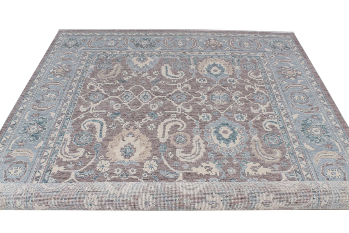 7x10 Purple and Blue Turkish Traditional Rug