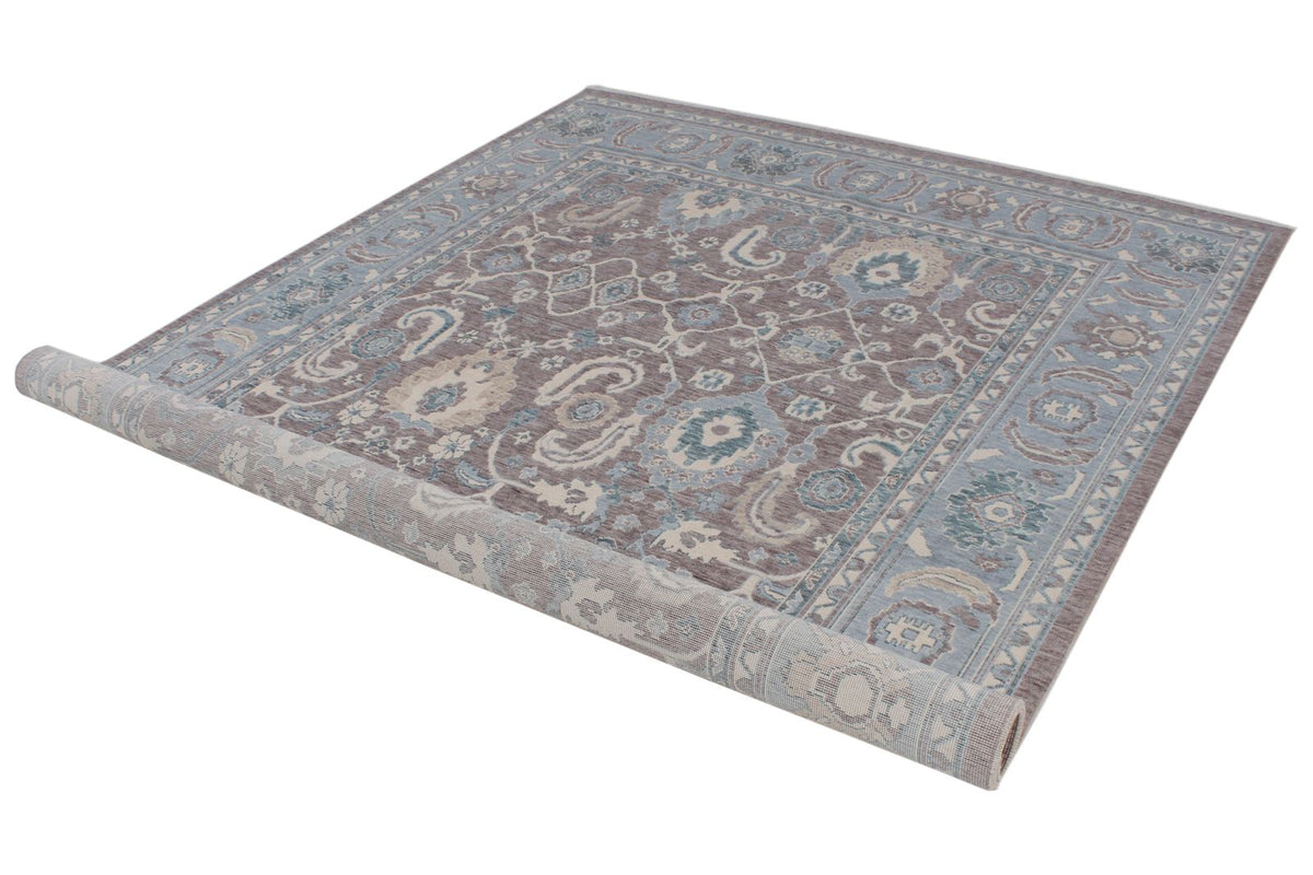 7x10 Purple and Blue Turkish Traditional Rug