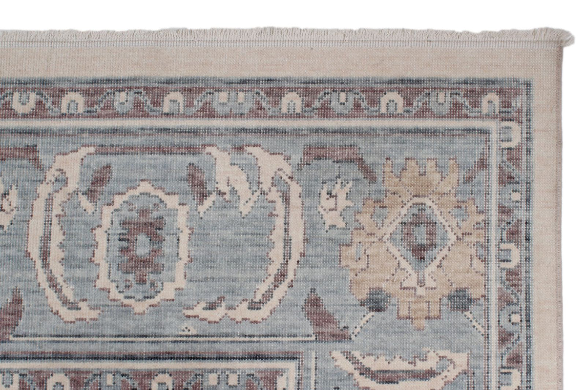 6x10 Ivory and Blue Turkish Traditional Rug