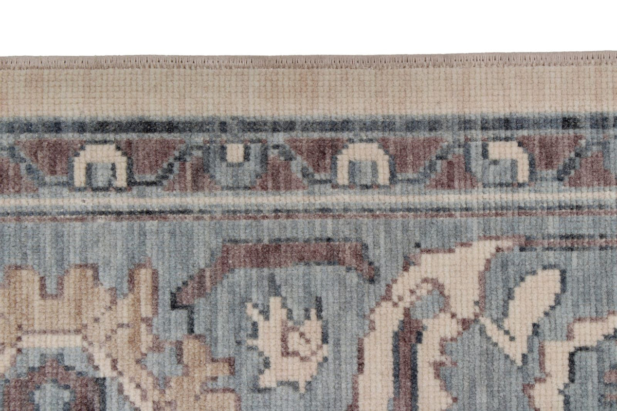 6x10 Ivory and Blue Turkish Traditional Rug