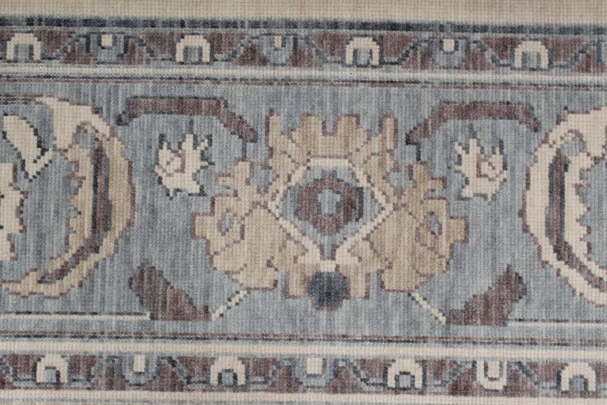 6x10 Ivory and Blue Turkish Traditional Rug