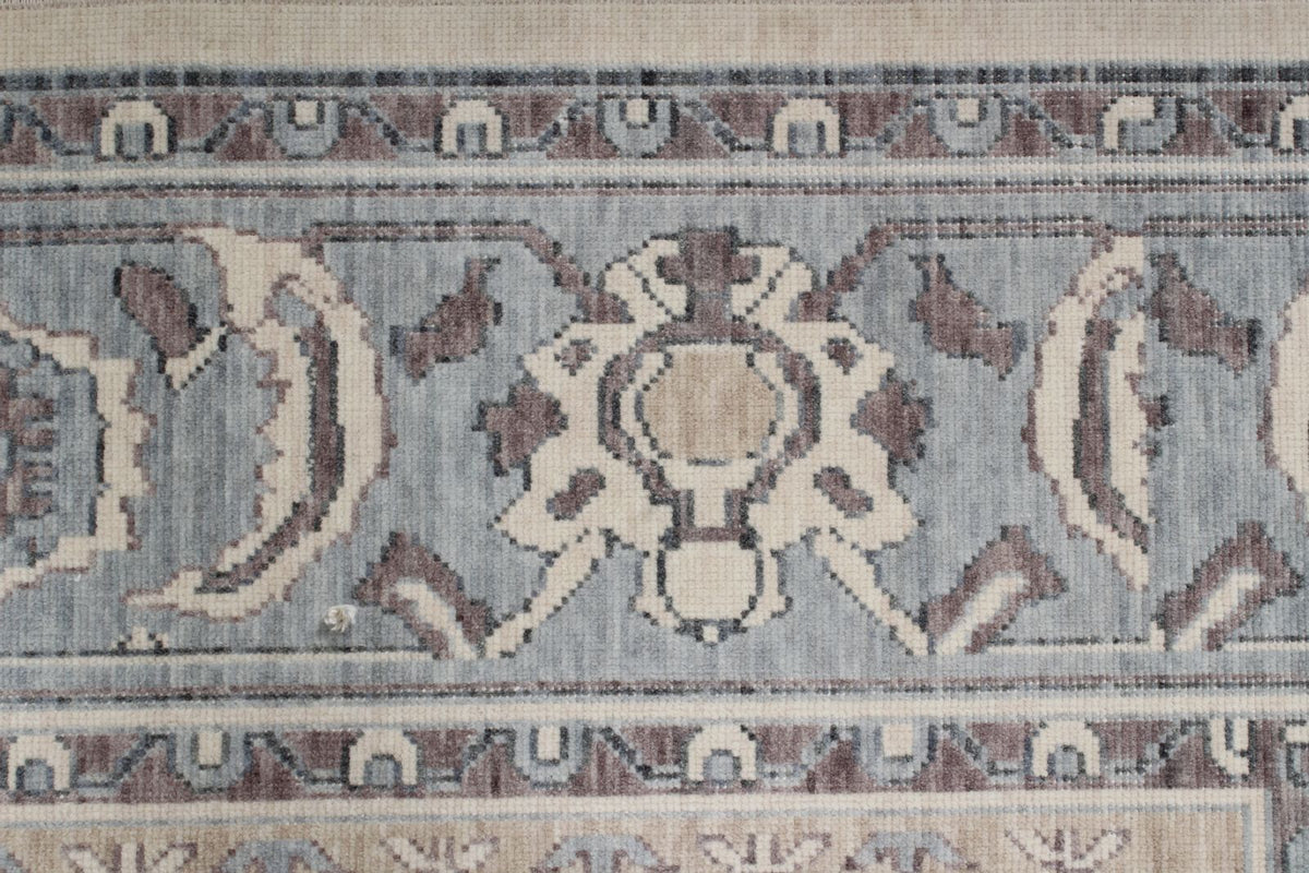 6x10 Ivory and Blue Turkish Traditional Rug
