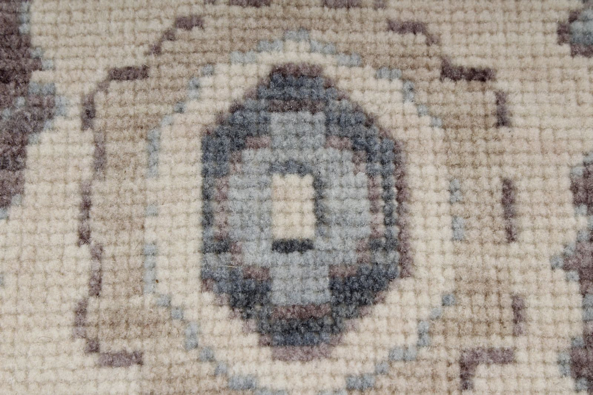 6x10 Ivory and Blue Turkish Traditional Rug