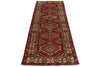 3x8 Red and Ivory Kazak Tribal Runner