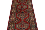3x8 Red and Ivory Kazak Tribal Runner