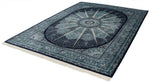 8x11 Navy and Ivory Turkish Antep Rug