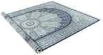 7x10 Navy and Ivory Turkish Antep Rug