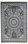 7x10 Black and Ivory Turkish Antep Rug