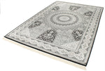 7x10 Black and Ivory Turkish Antep Rug