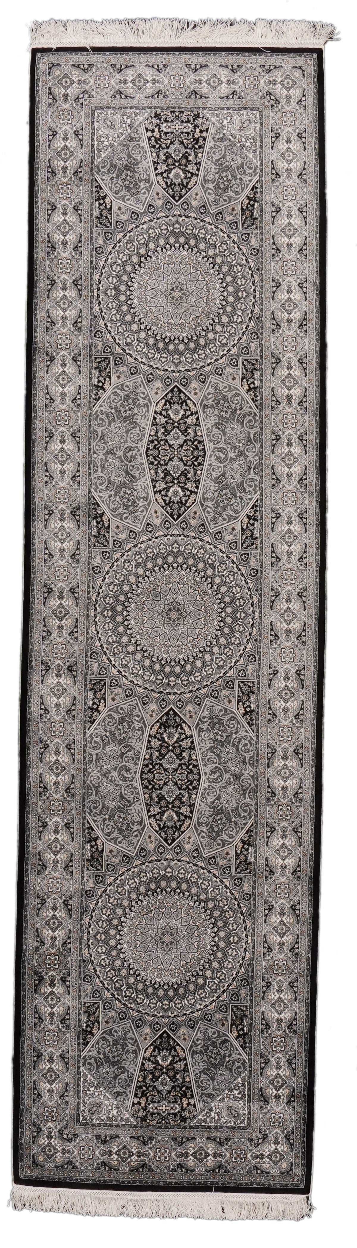 3x10 Black and Ivory Turkish Antep Runner
