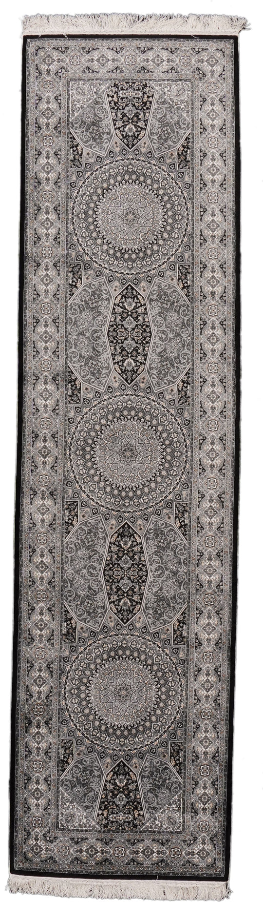 3x10 Black and Ivory Turkish Antep Runner