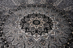 6x8 Black and Ivory Turkish Antep Rug