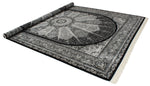 7x10 Black and Ivory Turkish Antep Rug