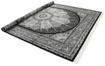 8x10 Black and Ivory Turkish Antep Rug