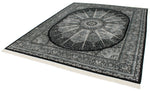 8x10 Black and Ivory Turkish Antep Rug