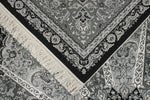 8x10 Black and Ivory Turkish Antep Rug