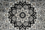 8x11 Black and Ivory Turkish Antep Rug