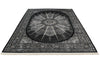 8x11 Black and Ivory Turkish Antep Rug