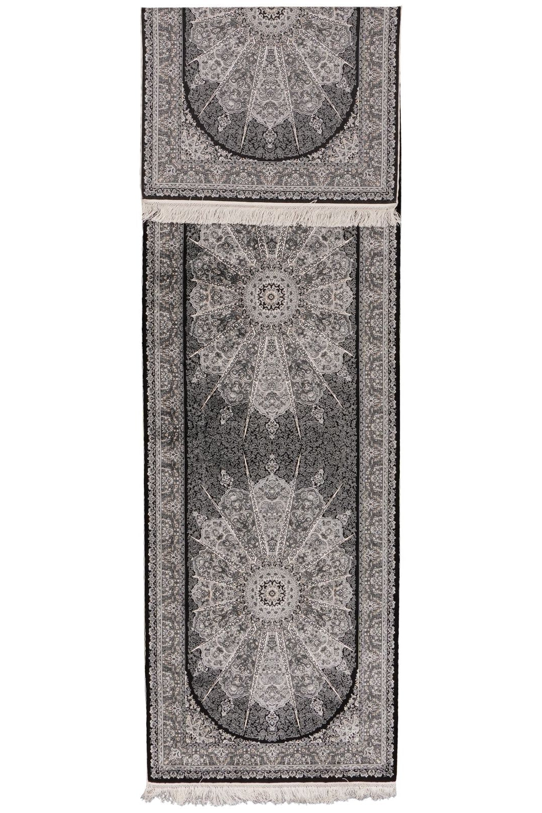 3x10 Black and Ivory Turkish Antep Runner