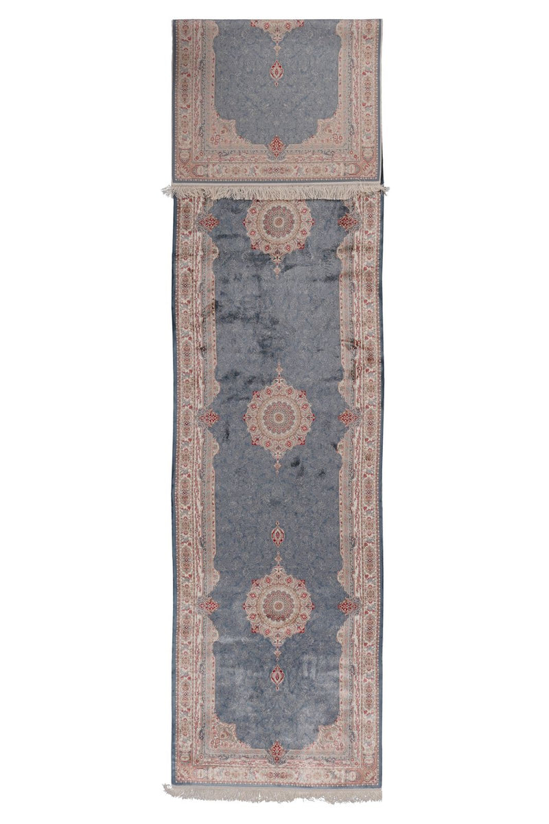 3x13 Blue and Ivory Turkish Antep Runner