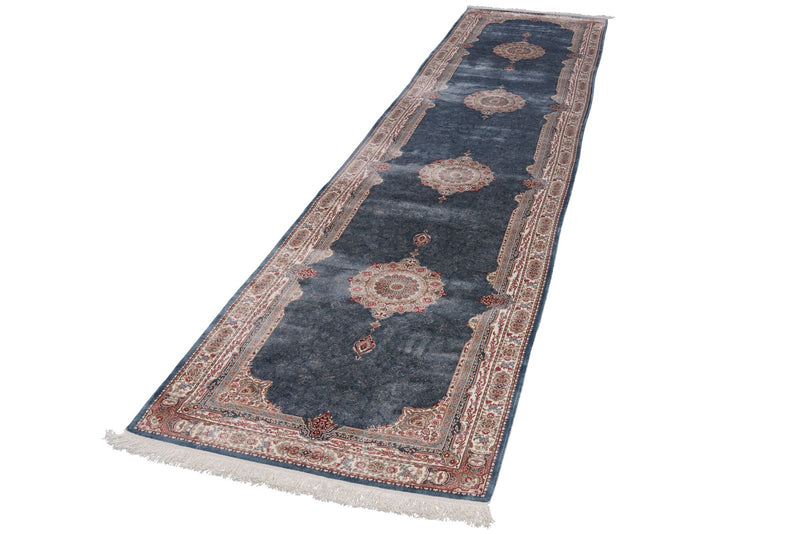 3x13 Blue and Ivory Turkish Antep Runner