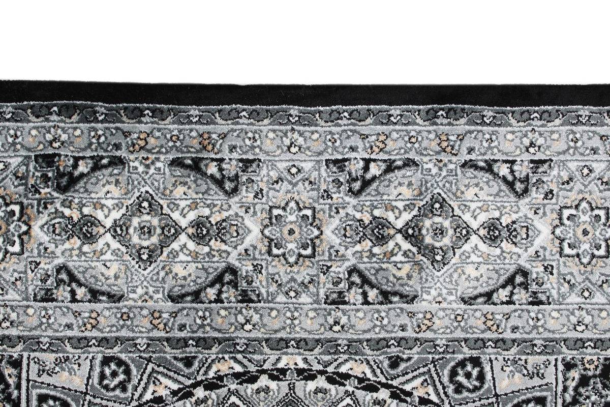 3x5 Black and Ivory Kazak Tribal Rug