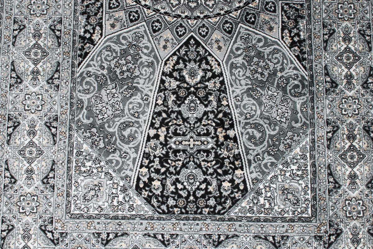 3x5 Black and Ivory Kazak Tribal Rug