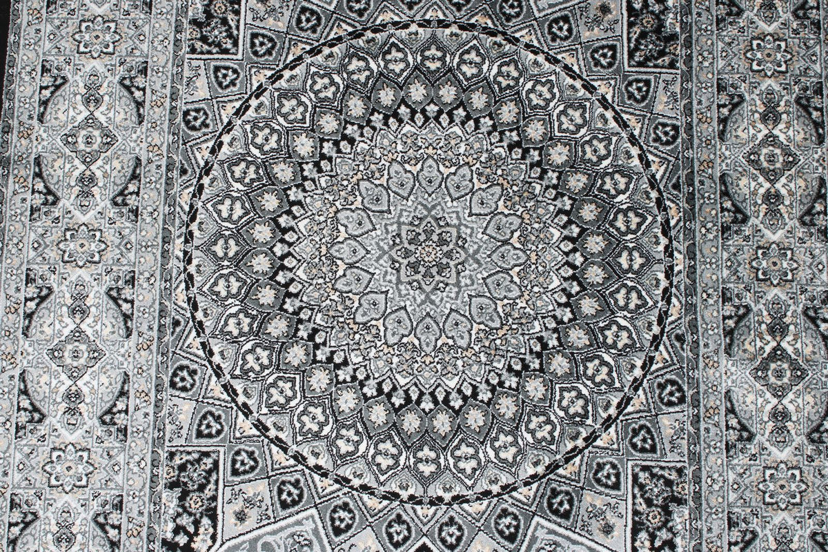 3x5 Black and Ivory Kazak Tribal Rug