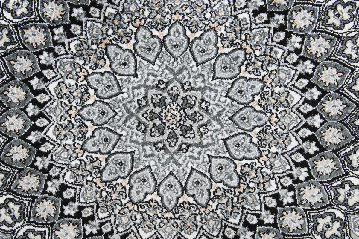 3x5 Black and Ivory Kazak Tribal Rug