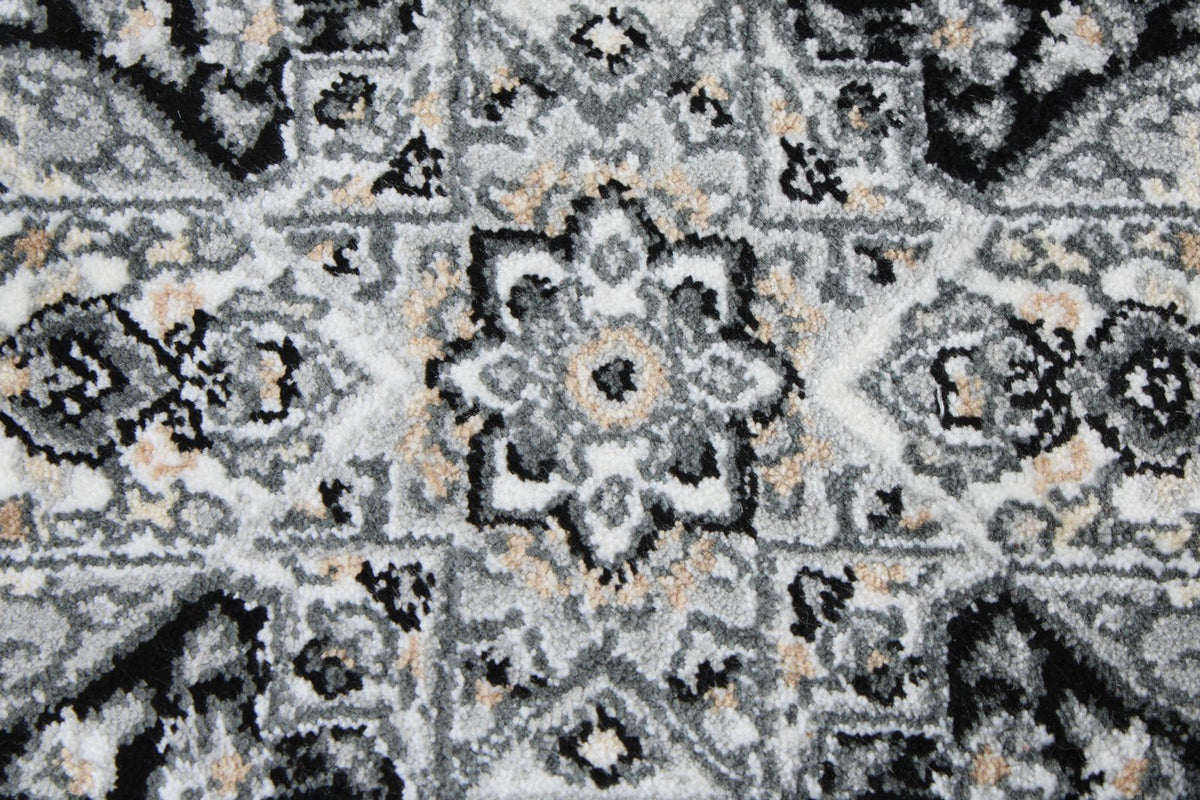 3x5 Black and Ivory Kazak Tribal Rug
