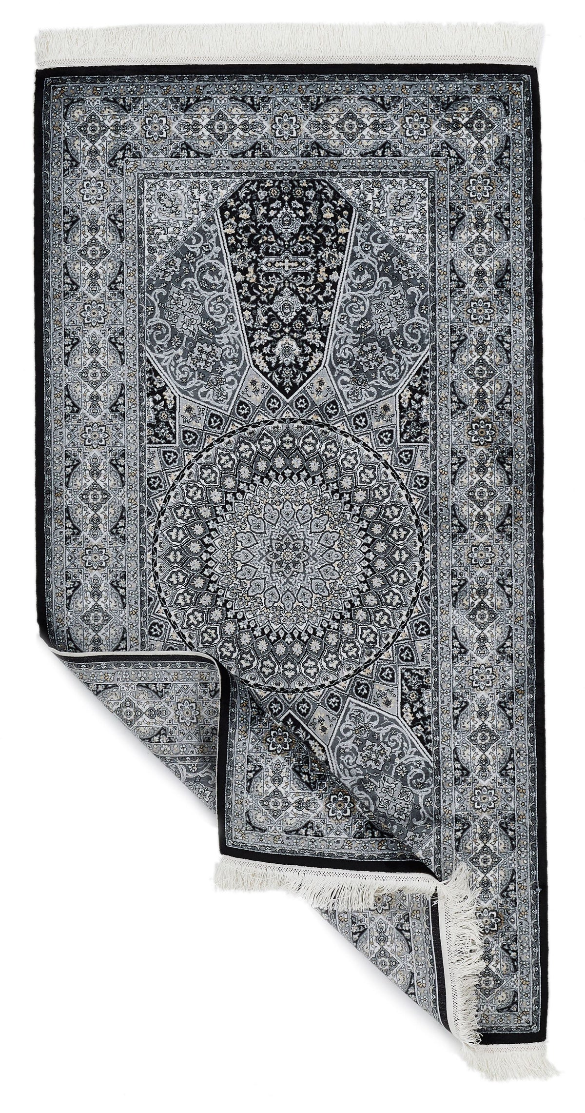 3x5 Black and Ivory Kazak Tribal Rug