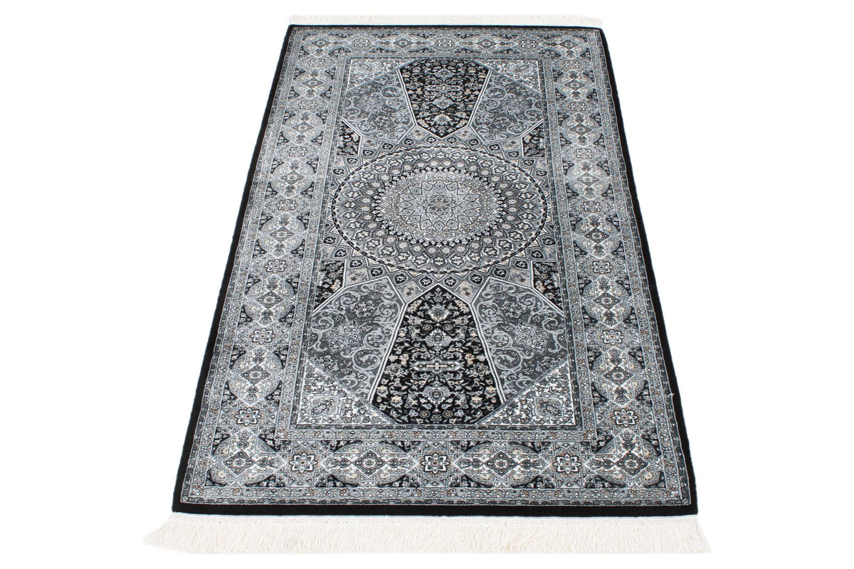 3x5 Black and Ivory Kazak Tribal Rug