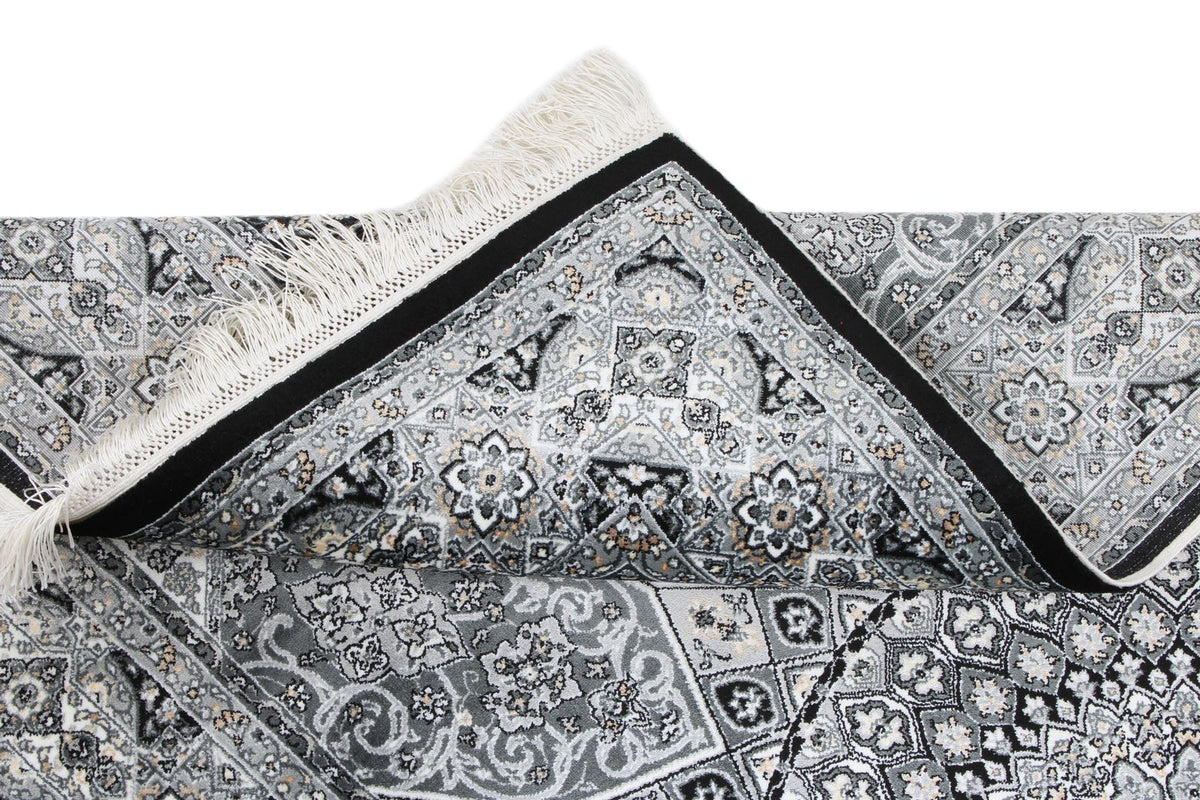 3x5 Black and Ivory Kazak Tribal Rug