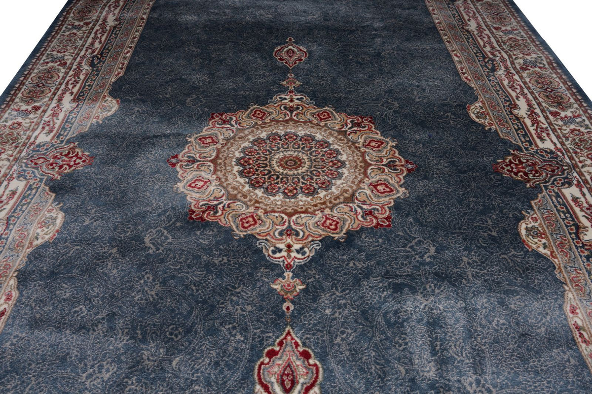 3x13 Blue and Ivory Turkish Antep Runner