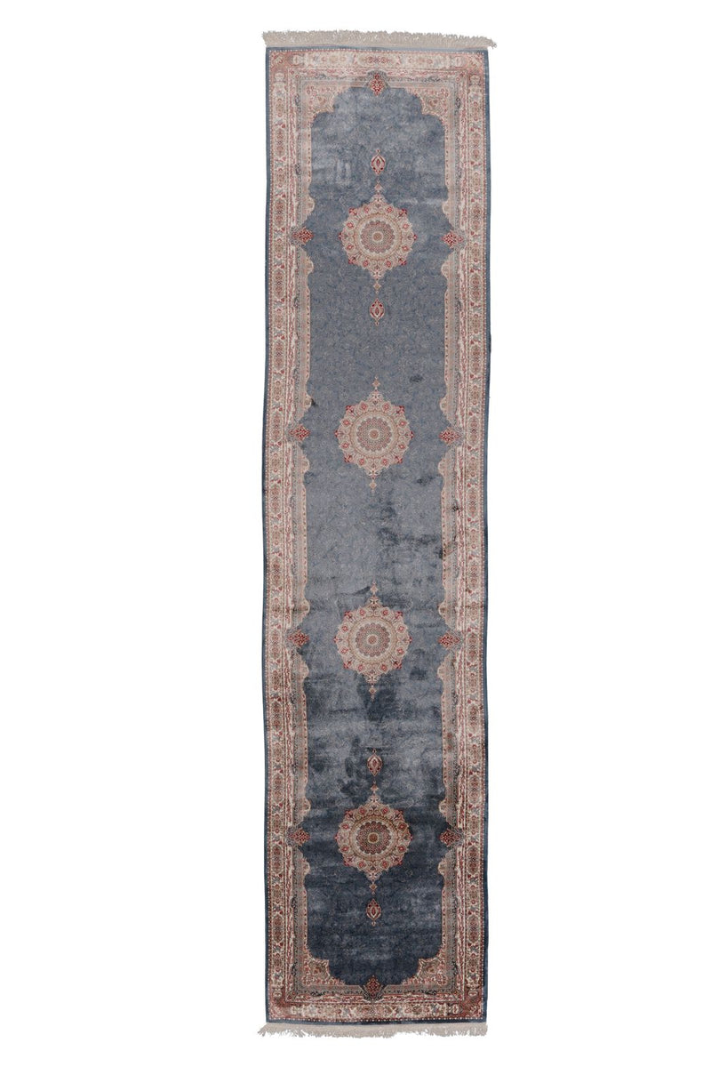 3x13 Blue and Ivory Turkish Antep Runner