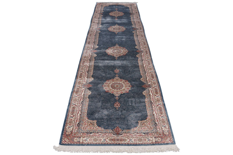 3x13 Blue and Ivory Turkish Antep Runner