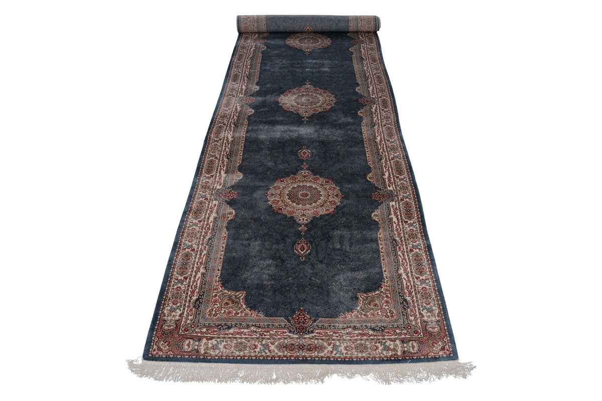 3x13 Blue and Ivory Turkish Antep Runner