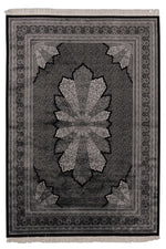 6x8 Black and Ivory Turkish Antep Rug