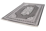 6x8 Black and Ivory Turkish Antep Rug