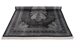 6x8 Black and Ivory Turkish Antep Rug