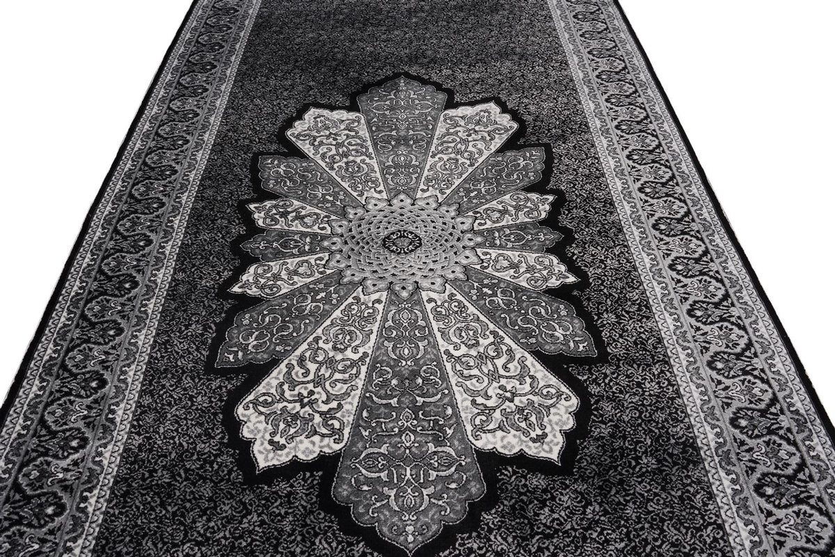 3x10 Black and Ivory Turkish Antep Runner
