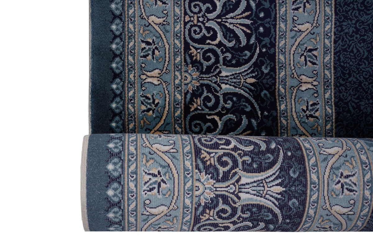 6x8 Black and Ivory Turkish Antep Rug