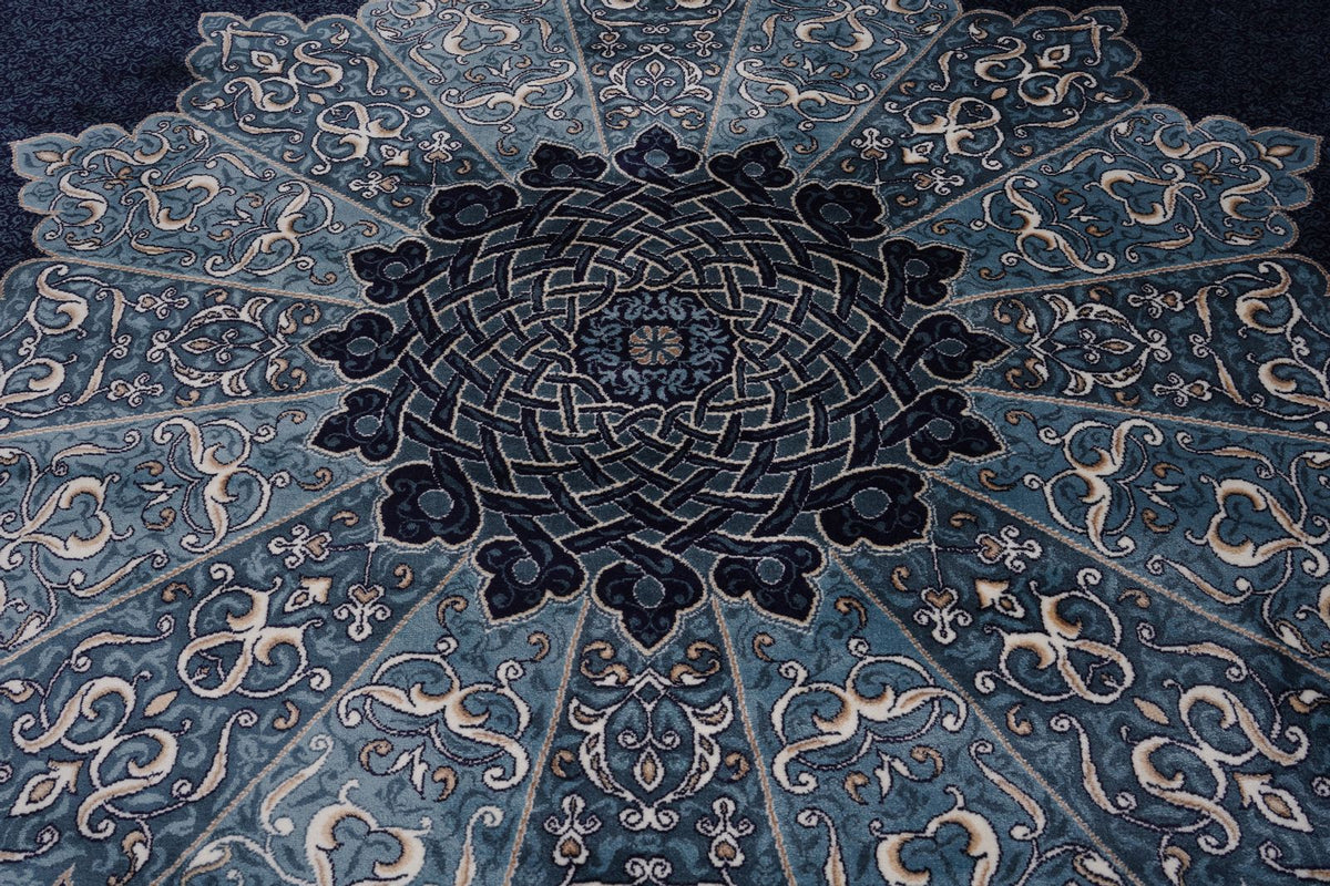 6x8 Black and Ivory Turkish Antep Rug