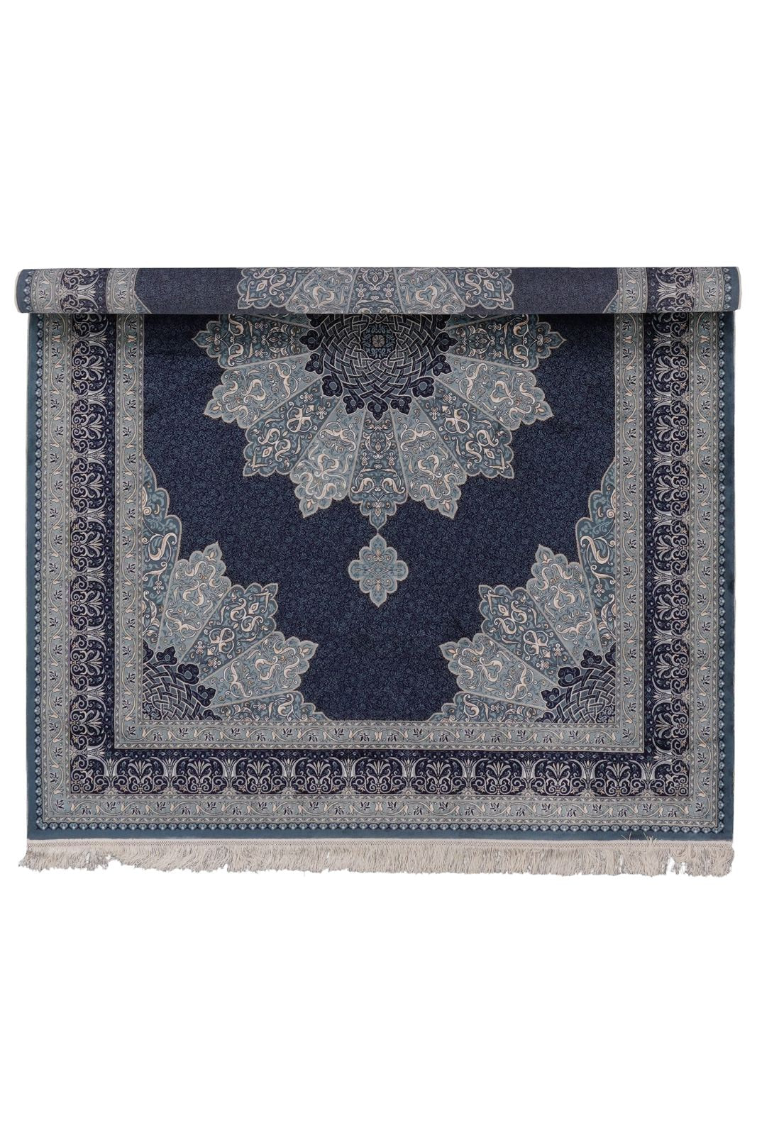 6x8 Black and Ivory Turkish Antep Rug