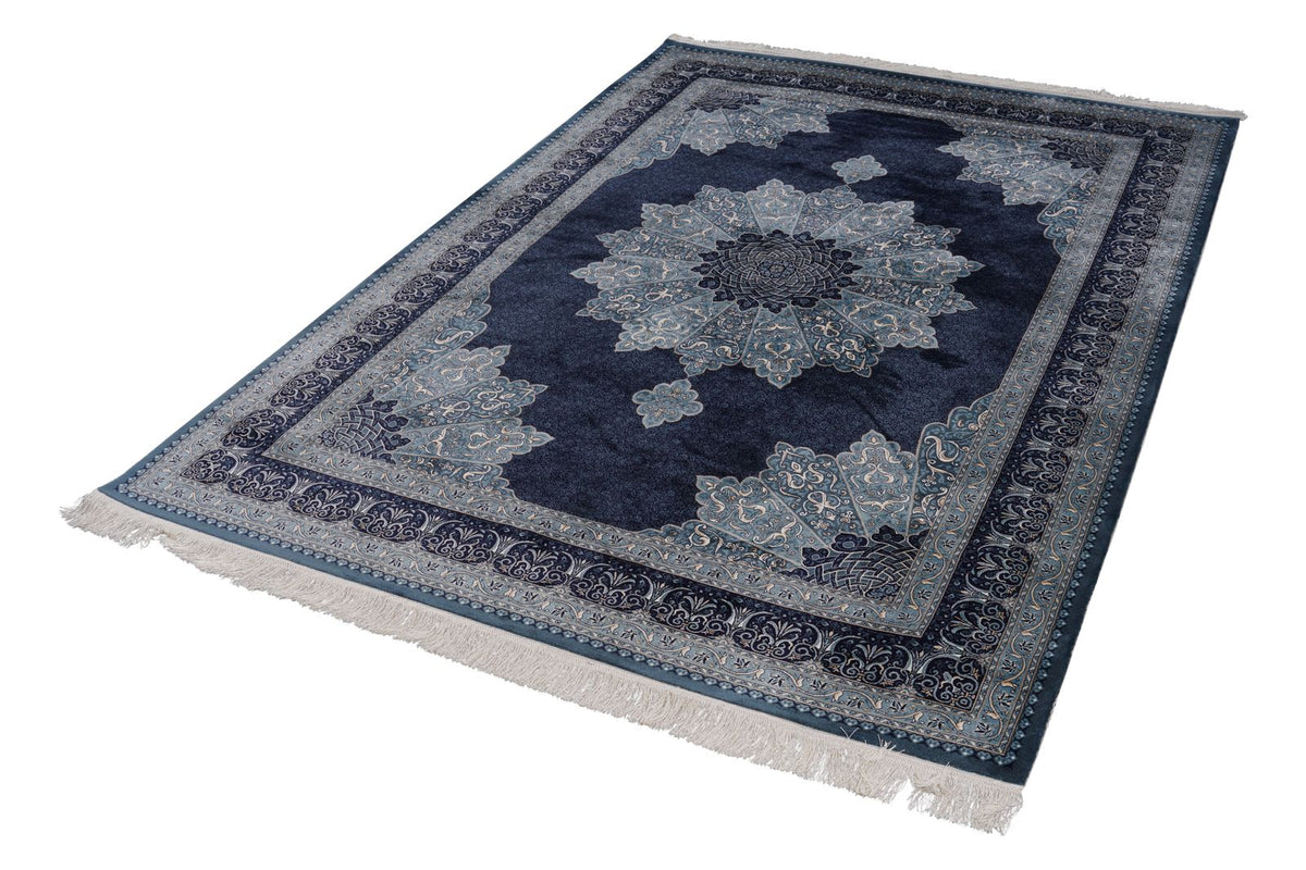 6x8 Black and Ivory Turkish Antep Rug
